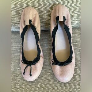 J Crew Tumbled Leather Ballet Flats - Desert Pink Size 5